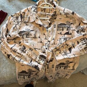 Spartina 449 linen shirt city market toile